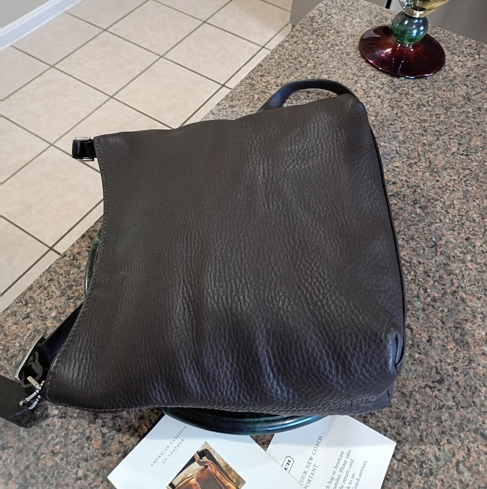 Coach Hudso Brown Pebble Leather Bucket  Shoulder Or Cross body Bag - Picture 14 of 17